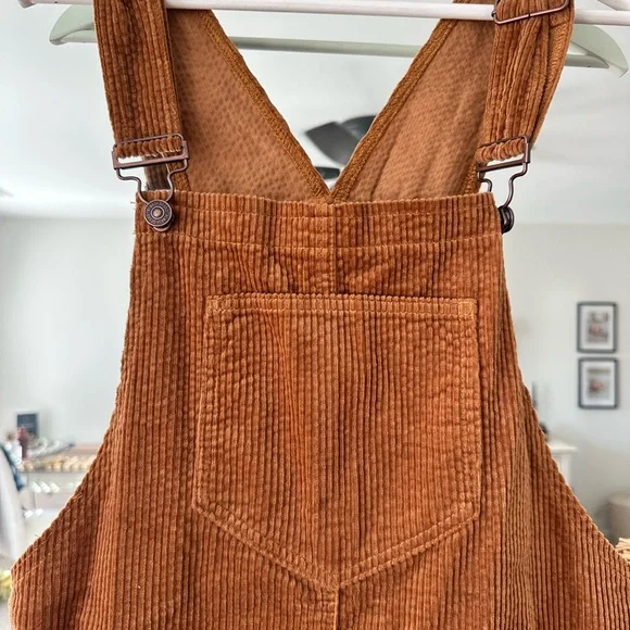 Rewash Corduroy Pinafore in Camel Brown - Picture 2 of 5